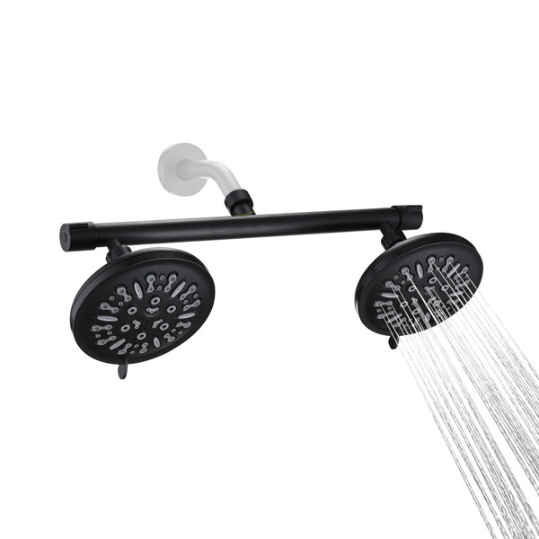 CERYPSA Double Shower Head with Builtin Valve, High Pressure 8 Setting